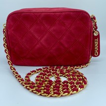 Chanel Classic Red Suede Crossbody Quilted Camera Bag - £2,089.42 GBP