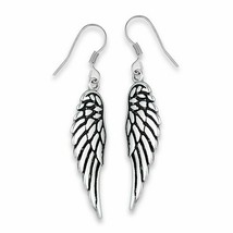 Valkyrie Earrings Womens Stainless Steel Phoenix Norse Wings Dangle Drop Hook - £12.53 GBP