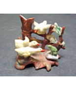Vintage Ceramic Porcelain Arnot Creations 6785 Ducks &amp; Frog by Fence Figure - $14.99