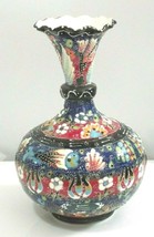 Art Pottery Vase Kaplan Stoneware Hand Thrown satsuma 1980&#39;s 8 Inches - £40.40 GBP
