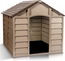 Small Dog Kennel: 1 Outdoor Plastic Pet House, Weather &amp; Water Resistant, Easy T - £52.12 GBP