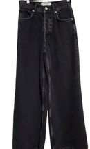 We the Free 24 Landry High Rise Wide Leg Black Button Fly Cropped Jean  - £34.93 GBP