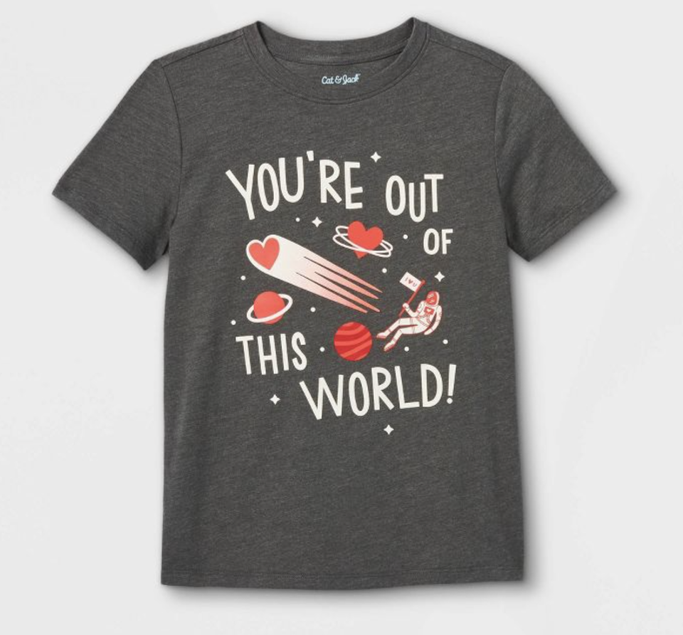 NWT Cat &amp; Jack Boys &#39;You&#39;re Out of This World&#39; Short Sleeve Graphic T-Shirt - $2.79