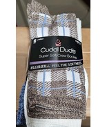 Cuddl Duds Super Soft Crew Sock 6 pack Simply Taupe/Navy Women&#39;s Sz 4-10... - $18.01