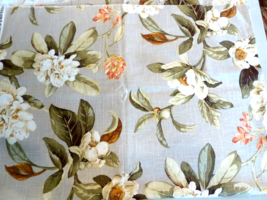 Waverly Cotton Linen Drapery Upholstery Fabric 56 X 1 yard Hydrangea Magnolia? - £12.46 GBP