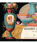 L.A. May Crockery, Glass, and China Ware Victorian Trade Card Boston, Mass - $648.65 MXN