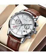 Watch Men Quartz Watches Men&#39;s Wristwatch Top Brand Leather Waterproof F... - $35.99