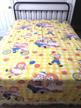 VTG Raggedy Ann &amp; Andy Coverlet Fabric Thin Light Bedspread Fringe Edge ... - £73.51 GBP