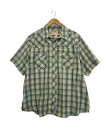 VTG Wrangler Shirt Mens 2XL Green Pearl Snap Sawtooth Plaid Western Rode... - $19.79