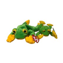 Lot of 2 NWT Ty Beanie Babies Smoochy the Frog &amp; Teenie Smoochy Frog Plush - $29.69