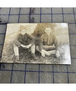 Vtg Picture Postcard RPPC Two Soldiers In World War 1 Uniforms - $8.09