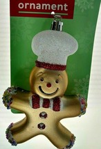 Gingerbread Man Colorful Sprinkles Christmas Ornament Red Gold Glitter D... - $10.88
