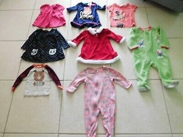 Baby Girls Lot 8 Carters + Others Tops-PJs-Dress See Desc. 18M No Stains (R) - £20.77 GBP