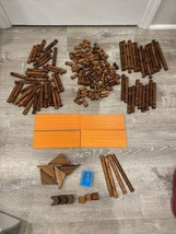 Lincoln Logs Lot Of 161 Pieces Nice Variety! Includes Door &amp; Roof Pieces - £24.20 GBP