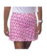 NWT X by GOTTEX Hot Pink &amp; White Geo Golf Tennis Ruffle Hem Skort Size XL - £31.95 GBP