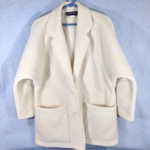 Marcia Lyons Vintage Womens Fleece Jacket Ivory White Size Small - £10.38 GBP