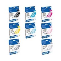 Epson 8 Color Ink Set Bundle w/Photo Black for Stylus R2400 Inkjet Printer - £127.89 GBP