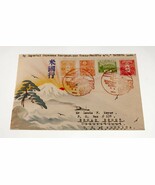 Karl Lewis 1935 Hand-Painted Watercolor Cover Japan to CT, USA Tatsuta M... - $335.04 CAD