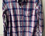 Gap Button Long Sleeved Shirt Womens Size Small Red Blue White Plaid - £7.71 GBP