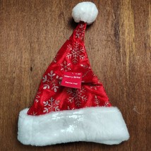 Merry Brite 17 inch Red Snowflake Santa Hat With White Faux Fur Trim and... - £6.16 GBP