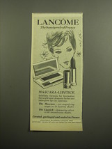 1960 Lancome Mascara and Lipstick Ad - Lancome the beauty rule of France - $14.99