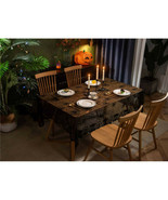 Halloween Tablecloth 53&quot;x71&quot; Cobweb Skull Lace Mesh Fabric Home Table Decor - £14.13 GBP