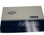 CAVALIER  2003 Owners Manual 140540  - $31.88