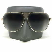 Oversized Square Aviator Metal Bar Retro Frame Men Gold Frame Sunglasses - £10.84 GBP
