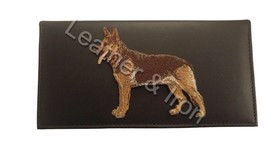 German Shepherd Design Leather Checkbook Cover - £19.73 GBP