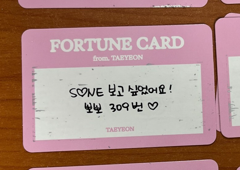 TAEYEON SNSD Official Fortune card &#39;THE TENSE&#39; Concert MD Rare Kpop Trading - $2.99