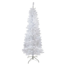 US Seller 6&#39; X 29&quot; White Glimmer Iridescent Spruce Pencil Artificial Christmas T - £140.62 GBP