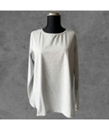 Talbots Sparkly Silver Scoop Neck Long Sleeve Stretch Knit Shirt - Women... - $25.91 CAD