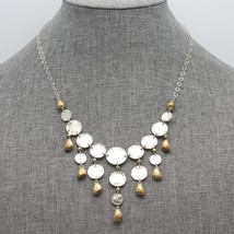 Retired Silpada Hammered Sterling Disc &amp; Brass Drops WIDE ARRAY Necklace N3450 - £87.90 GBP