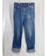 VTG Levi&#39;s 509 0217 Size 36x34 Mens Orange Tab Blue Denim Jeans Faded US... - £84.43 GBP