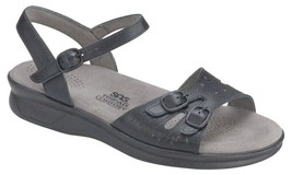 SAS Womens Duo Quarter Strap Sandal - Black - Size 6 - Wide - £123.86 GBP