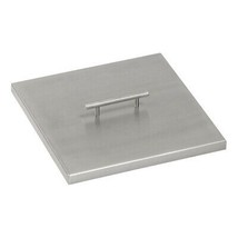American Fireglass CV-SQP-24 24 in. Stainless Steel Cover for Square Drop-In Fir - £264.64 GBP