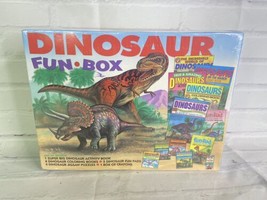 VTG Dinosaur Fun Box Includes Coloring and Activity Books Pads Puzzles Crayons - £20.71 GBP