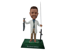Custom Bobblehead Doctor Holding Fishing Essentials In His Hand - Careers &amp; Prof - £69.98 GBP
