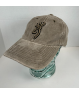 Browning Official Adjustable Strap-Back Hat Cap, Faded Brown Faux-Suede - $17.77