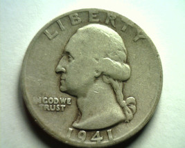 1941-S LARGE S WASHINGTON QUARTER FINE / VERY FINE F/VF NICE ORIGINAL COIN - $27.00
