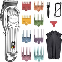 Men&#39;S Professional Haircut Kit With Rechargeable Led Display And Corded ... - £38.52 GBP