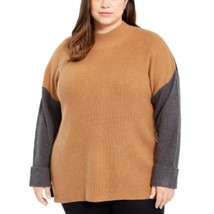 Calvin Klein Womens Plus 3X Multicolor Colorblocked Mock Neck Sweater NW... - £30.81 GBP