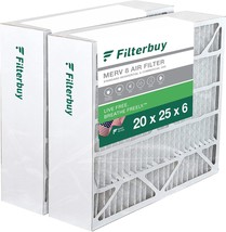 Filterbuy 20X25X6 Air Filter Merv 8, Actual Size: 19.75 X 24.25 X 6.00 Inches - $98.98