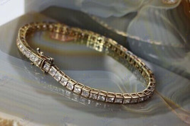 Gift 925 Silver 4CT VVS/DE Princess Cut Moissanite Tennis Bracelet For Women&#39;s - £251.78 GBP