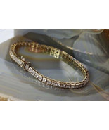 Gift 925 Silver 4CT VVS/DE Princess Cut Moissanite Tennis Bracelet For W... - £249.61 GBP