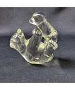 Art Glass Mom &amp; Baby Bears Paperweight Sun-catcher Figurine Action Inter... - $13.52 CAD