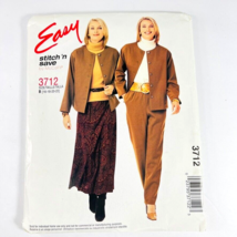 Easy Stitch Save Sewing Pattern 3712 Size 8 To 22 Jacket Pants Skirt Uncut 3712 - £15.02 GBP