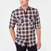 Club Room Mens Stretch Brushed Cotton Plaid Flannel Shirt - $18.00