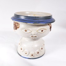 Lady In Hat Head Candle Holder Ceramic Funky Cottage Core - £27.63 GBP