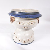 Lady In Hat Head Candle Holder Ceramic Funky Cottage Core - £27.25 GBP